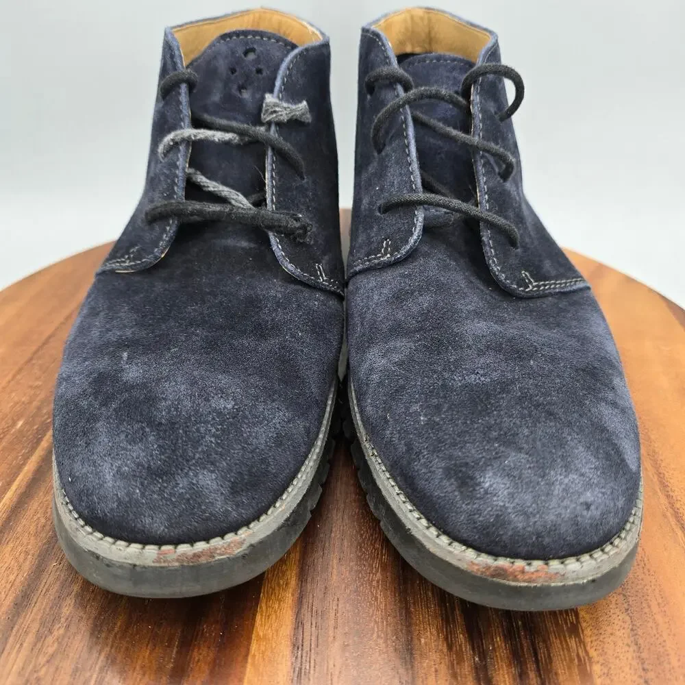 Cole Haan Zerogrand Chukka Boots Mens 11 M Blue Suede Leather Ankle Casual
